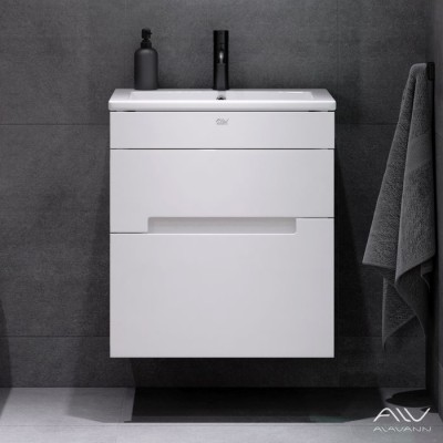 Тумба Rita с раковиной Sanita Luxe, Quadro 60 (Россия) белая Тумба Rita с раковиной Sanita Luxe, Quadro 60 (Россия) белая