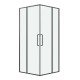 Душевое ограждение Niagara Nova NG-6836-100BL (1000х1000х1950) квадрат, черный матовый, двери раздвижные, стекло прозрачное