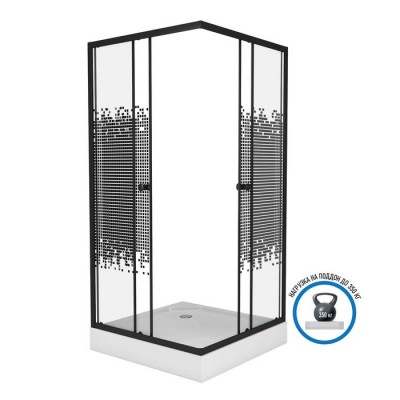 Душевой уголок Niagara NG-1008-14QBLACK (800x800x2030) с поддоном Душевой уголок Niagara NG-1008-14QBLACK (800x800x2030) с поддоном