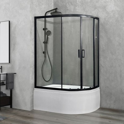 Душевой уголок Royal Bath RB 8120BK-T-BL (прозрачное) левый Душевой уголок Royal Bath RB 8120BK-T-BL (прозрачное) левый